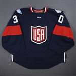 Bishop, Ben *<br>Blue - World Cup of Hockey - September 20, 2016, 2nd & 3rd Periods - Back-Up Only<br>Team USA 2016<br>#30 Size: 60G