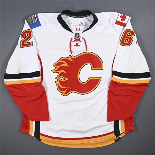 Nilson, Marcus * <br>White Set 1 - Game-Issued (GI) (RBK Version 1.0)<br>Calgary Flames 2008-09<br>#26 Size: 58