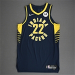 LeVert, Caris<br>Navy Icon Edition - Worn 11/22/21<br>Indiana Pacers 2021-22<br>#22 Size: 48+4