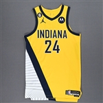 Hield, Buddy<br>Yellow Statement Edition - Worn 10/21/22<br>Indiana Pacers 2022-23<br>#24 Size: 46+4