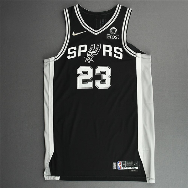 Collins, Zach<br>Black Icon Edition - Worn 3/5/22<br>San Antonio Spurs 2021-22<br>#23 Size: 50+4