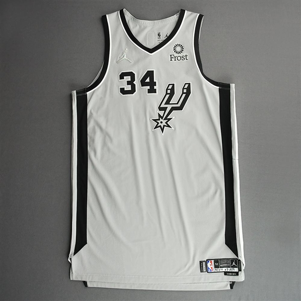 Landale, Jock<br>Silver Statement Edition - Worn 11/24/21<br>San Antonio Spurs 2021-22<br>#34 Size: 52+6