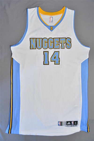 Harris, Gary<br>White Regular Season - Worn 1 Game (12/10/14)<br>Denver Nuggets 2014-15<br>#14 Size: XL+2