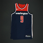 Sessions, Ramon<br>Navy Statement Edition - Playoffs - 4/17/18 - Game-Issued (GI)<br>Washington Wizards 2017-18<br>#9 Size: 46+4