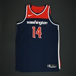 Smith, Jason<br>Navy Statement Edition - Playoffs - Worn 4/17/18 - Dressed, Did Not Play (DNP)<br>Washington Wizards 2017-18<br>#14 Size: 54+6