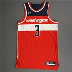 Beal, Bradley<br>Red Icon Edition - Worn 2 Games (11/20/21 & 12/3/21)<br>Washington Wizards 2021-22<br>#3 Size: 48+4