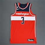Beal, Bradley<br>Red Icon Edition - Worn 2/3/2023<br>Washington Wizards 2022-23<br>#3 Size: 48+4