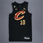 Garland, Darius<br>Black Statement Edition - Worn 11/2/2022 (Recorded a Double-Double)<br>Cleveland Cavaliers 2022-23<br>#10 Size: 46+4