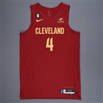 Mobley, Evan<br>Wine Icon Edition - Worn 12/2/2022 (Recorded a Double-Double)<br>Cleveland Cavaliers 2022-23<br>#4 Size: 50+4