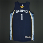 Martin, Jarell<br>Navy Playoffs Jersey - Worn 1 Game (4/15/17)<br>Memphis Grizzlies 2016-17<br>#1 Size: 3XL+4