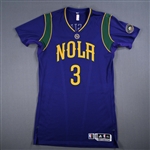 Asik, Omer<br>Purple Sleeved Pride Jersey - Game Issued<br>New Orleans Pelicans 2015-16<br>#3 Size: 3XL +4