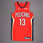 Lewis Jr., Kira<br>Red Statement Edition - Worn 1/13/21<br>New Orleans Pelicans 2020-21<br>#13 Size: 44+4