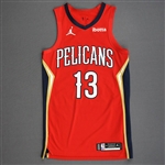 Lewis Jr., Kira<br>Red Statement Edition - Worn 1/30/21<br>New Orleans Pelicans 2020-21<br>#13 Size: 44+4
