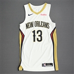 Lewis Jr., Kira<br>White Association Edition - Worn 2/1/21<br>New Orleans Pelicans 2020-21<br>#13 Size: 44+4