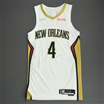 Graham, Devonte<br>White Association Edition - Worn 10/23/21<br>New Orleans Pelicans 2021-22<br>#4 Size: 44+4