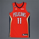 Daniels, Dyson<br>Red Statement Edition - Worn 10/25/2022<br>New Orleans Pelicans 2022-23<br>#11 Size: 46+4