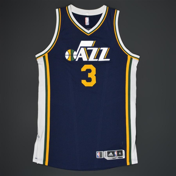 Burke, Trey<br>Navy Regular Season - Worn 1 Game (12/8/15)<br>Utah Jazz 2015-16<br>#3 Size: XL+2