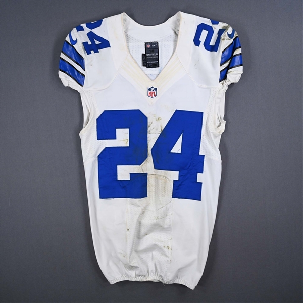 Claiborne, Morris *<br>White - Worn 12/23 vs. Saints and 12/30 vs. Washington - Autographed <br>Dallas Cowboys 2012<br>#24 Size: 38