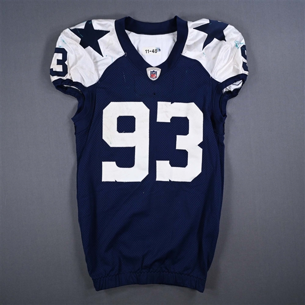 Spencer, Anthony *<br>Blue Throwback - worn 11/24/11 vs Miami Dolphins<br>Dallas Cowboys 2011<br>#93 Size: 48