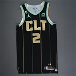 Bouknight, James<br>City Edition - Worn 2 Games - 4/7/23 & 4/9/23<br>Charlotte Hornets 2022-23<br>#2 Size: 44+4