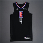 Boston Jr., Brandon<br>Statement Edition - Play-In Tournament - Worn 4/15/2022 - Dressed, Did Not Play (DNP)<br>Los Angeles Clippers 2021-22<br>#4Size: 44+4