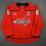 Ovechkin, Alex<br>Red Set 3 w/C - Game-Issued (GI)<br>Washington Capitals 2023-24<br>#8 Size: 60