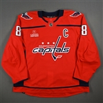 Ovechkin, Alex<br>Red Set 3 w/C - Game-Issued (GI)<br>Washington Capitals 2023-24<br>#8 Size: 60