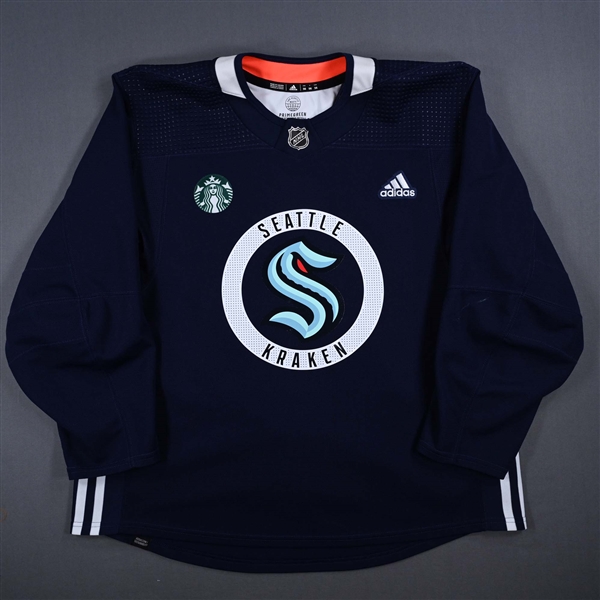 Bellemare, Pierre-Edouard<br>Navy Practice Jersey w/ Starbucks Patch<br>Seattle Kraken 2023-24<br>#41 Size: 56