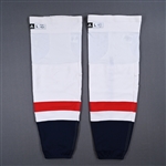 Ovechkin, Alex<br>White - Adidas Socks - April 21, 2024 at New York Rangers - PHOTO-MATCHED<br>Washington Capitals 2023-24<br>#8 Size: L