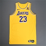 James, LeBron<br>Icon Edition - Worn 12/28/2023 (Recorded a Double-Double)<br>Los Angeles Lakers 2023-24<br>#23 Size: 54+6