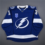 Katchouk, Boris *<br>Blue w/ Stanley Cup Champions Patch - Home Opener - Warm-Ups Only<br>Tampa Bay Lightning 2021-22<br>#13 Size: 56
