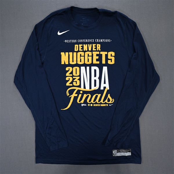 Green, Jeff<br>2023 NBA Finals - Long-Sleeved Shooting Shirt - Game-Issued (GI)<br>Denver Nuggets 2022-23<br>#32 Size: L Tall