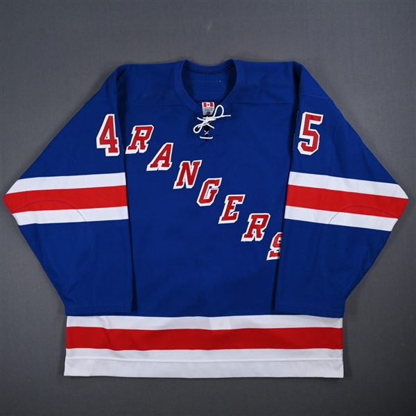 Barnes, Joe *<br>Blue - Traverse City Rookie Tournament<br>New York Rangers 2007-08<br>#45 Size: 58