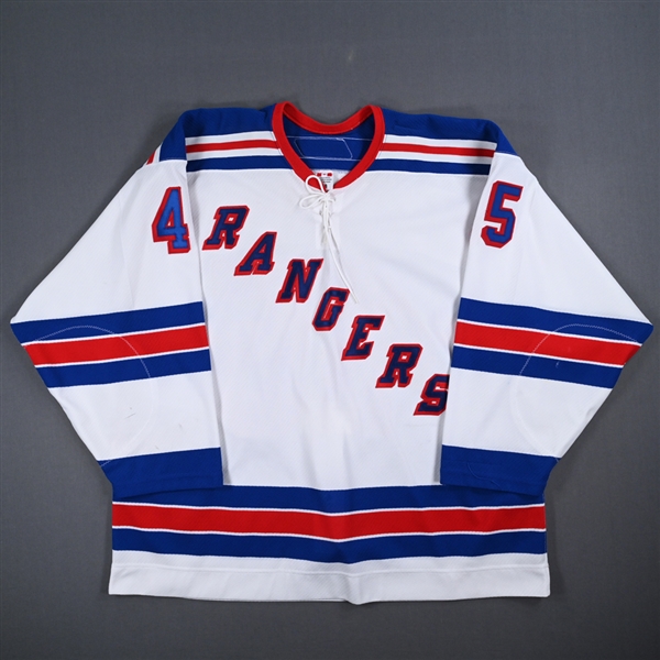 Barnes, Joe *<br>White - Traverse City Rookie Tournament<br>New York Rangers 2007-08<br>#45 Size: 58