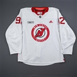 (NOBR), Name on Back Removed<br>White Practice Jersey w/ RWJ Barnabas Health Patch - CLEARANCE<br>New Jersey Devils <br>#92 Size: 56