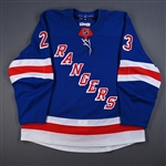 Fox, Adam *<br>Blue - Photo-Matched to Five Games - April 6-29, 2021<br>New York Rangers 2020-21<br>#23 Size: 56