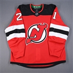 (NOBR), Name on Back Removed<br>Red - Game-Issued (GI) - CLEARANCE<br>New Jersey Devils <br>#21 Size: 56