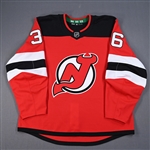 (NOBR), Name on Back Removed<br>Red - CLEARANCE<br>New Jersey Devils <br>#36 Size: 56