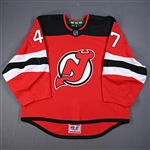 (NOBR), Name on Back Removed<br>Red - Game-Issued (GI) - CLEARANCE<br>New Jersey Devils <br>#47 Size: 58G