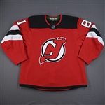 (NOBR), Name on Back Removed<br>Red - Game-Issued (GI) - CLEARANCE<br>New Jersey Devils <br>#81 Size: 56