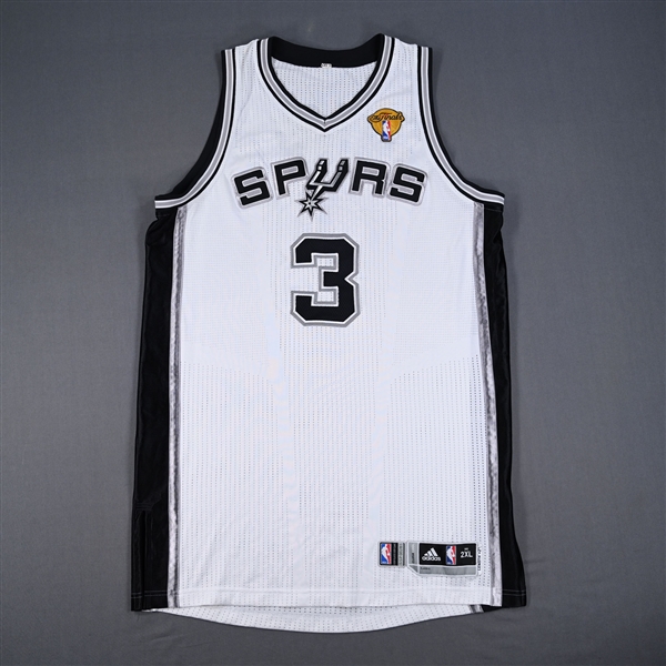 Belinelli, Marco *<br>White NBA Finals w/Finals Patch - Worn 1 Game (6/5/14 - Game 1)<br>San Antonio Spurs  2013-14<br>#3 Size: 2XL+2