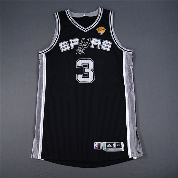 Belinelli, Marco *<br>Black NBA Finals w/Finals Patch - Worn 1 Game - 6/10/14 - Game 3<br>San Antonio Spurs  2013-14<br>#3 Size: 2XL+2