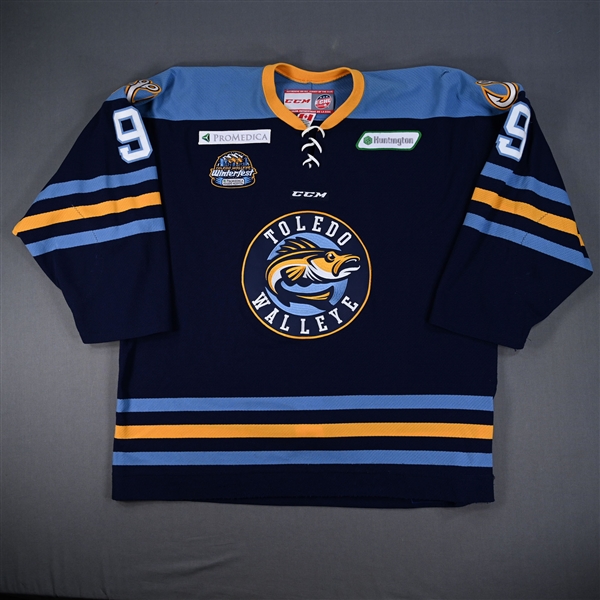 Bodie, Kyle *<br>Navy w/ Winterfest patch<br>Toledo Walleye 2013-14<br>#9 Size: 56