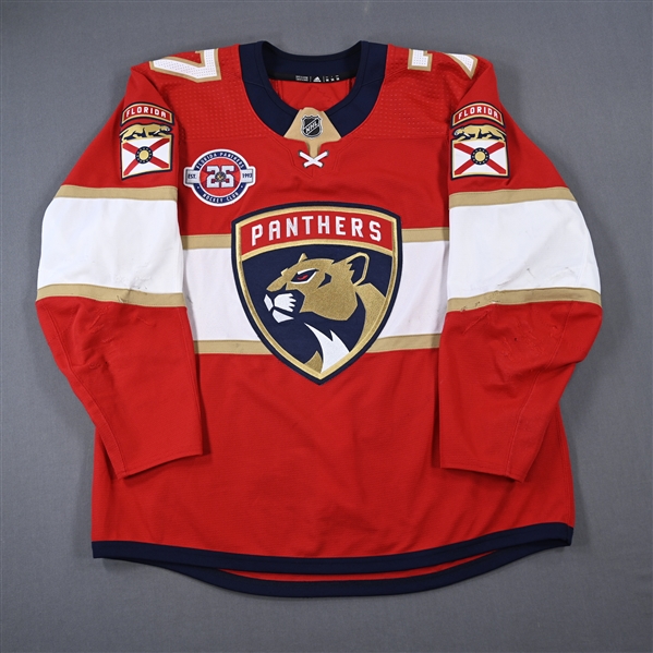 Sceviour, Colton *<br>Red Set 1 w/ 25th Anniversary Patch<br>Florida Panthers 2018-19<br>#7 Size: 56