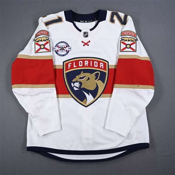 Trocheck, Vincent *<br>White Set 1 w/ 25th Anniversary Patch<br>Florida Panthers 2018-19<br>#21 Size: 54