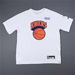 Fournier, Evan<br>City Edition Short Sleeved Shooting Shirt - Game-Issued (GI)<br>New York Knicks 2021-22<br>#13 Size: L Tall