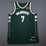 Maker, Thon *<br>Kia NBA Tip-Off 2017 - Green Icon Edition - Worn 10/18/17<br>Milwaukee Bucks 2017-18<br>#7 Size: 52+4