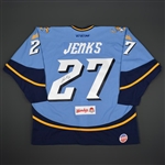 Jenks, A.J. *<br>Blue - Fantasy Team Member - Worn on January 30, 2016<br>Toledo Walleye 2015-16<br>#27 Size: 56