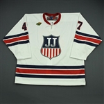 Belpedio, Louie *<br>Team White - Jim Johannson Memorial Hockey Game - 2018 Stars & Stripes Showdown<br>Team USA Hockey 2018<br>#47 Size: 56