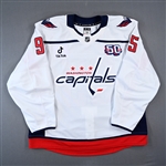 Adeniye, Ayodele<br>White Set 1 w/ 50th Anniversary Patch - Game-Issued (GI)<br>Washington Capitals 2024-25<br>#95 Size: 58